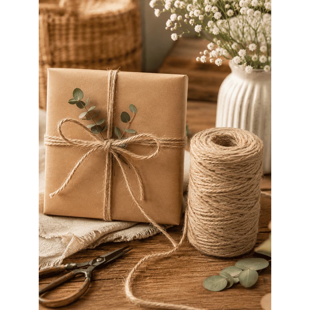 Fio de Juta Natural Cordão Artesanato Decoração Vasos Presentes Embalagem Arranjo Barbante Corda Garrafa Lembrancinha