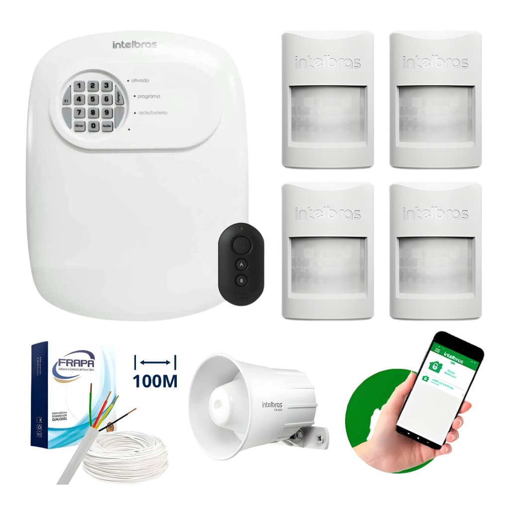 Kit de Alarme intelbras ANM 24 Net com Acesso via Celular app AMT Mobile intelbras