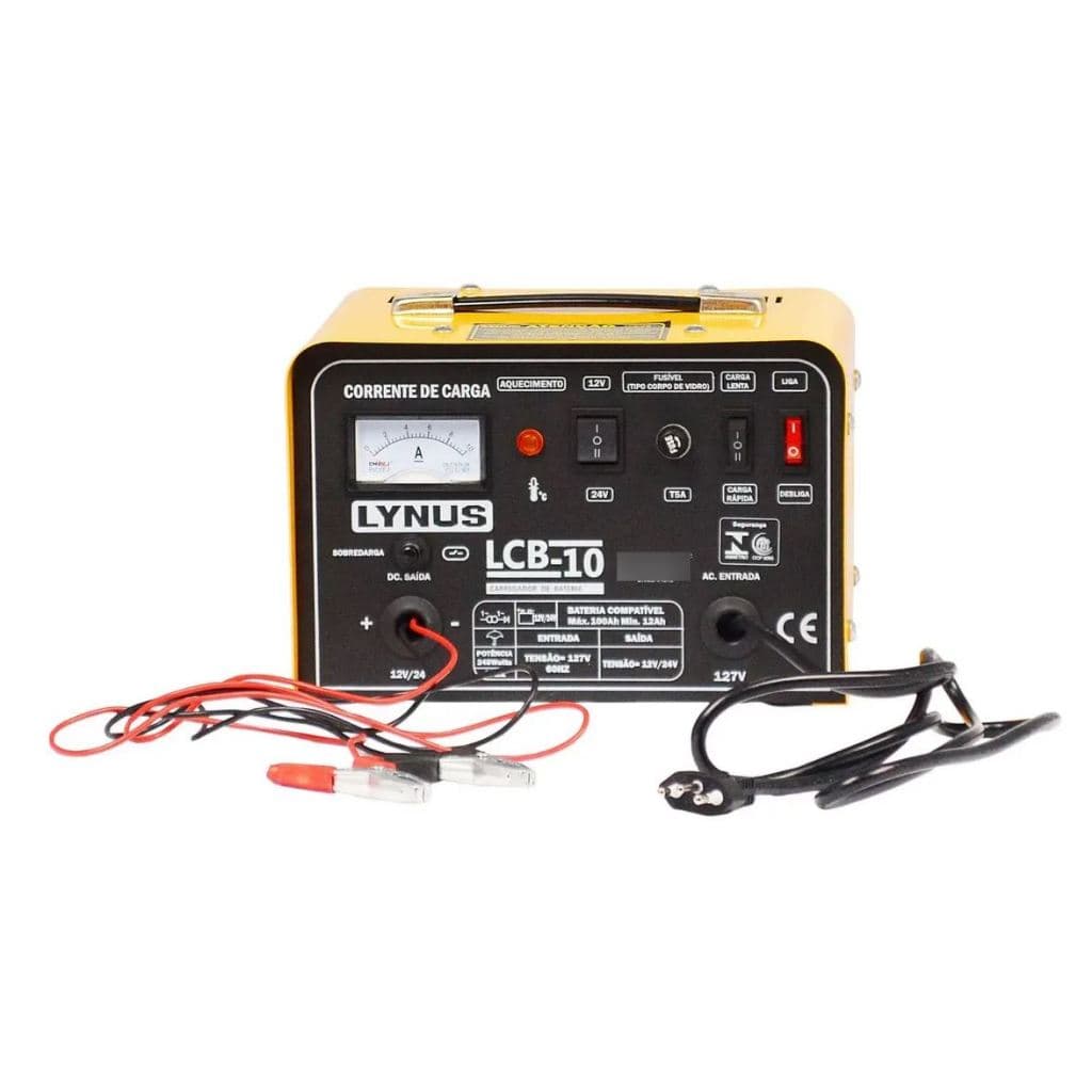 Carregador Bateria 10a Analogico 12v/24v Lynus Lcb-10