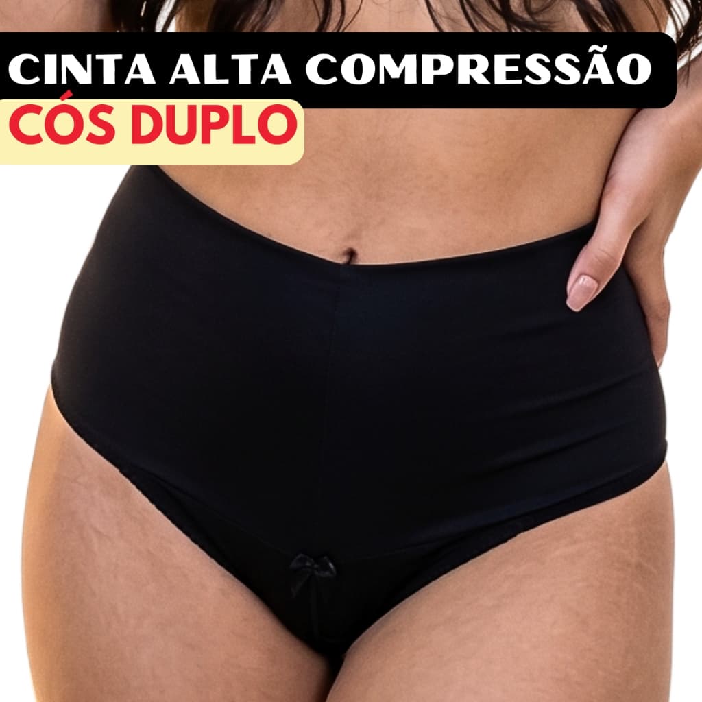 Calcinha Cinta Cós Alto Segura Barriga Pala Dupla Zero Culote Super Conforto Alta Compressão