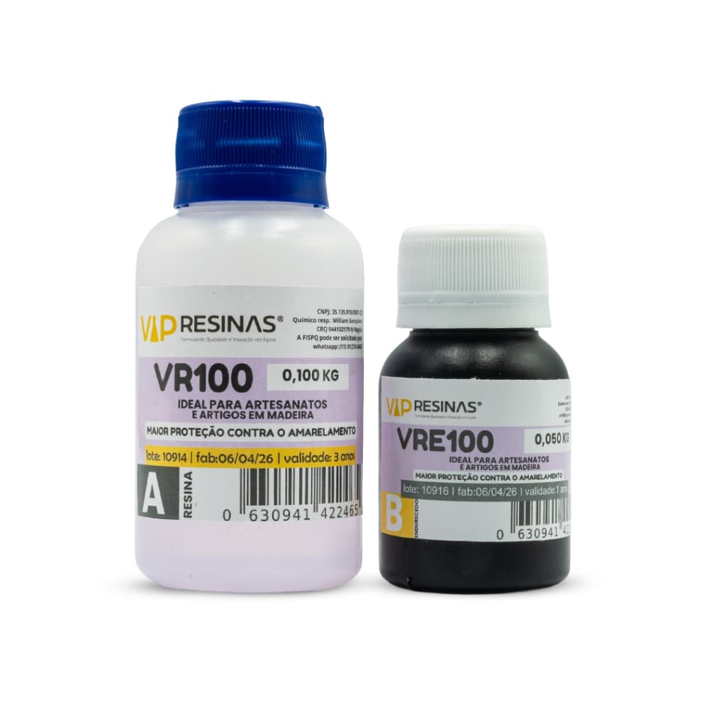 Vidro Líquido Epóxi Proteção UV VR100 P/Resinas VipResinas