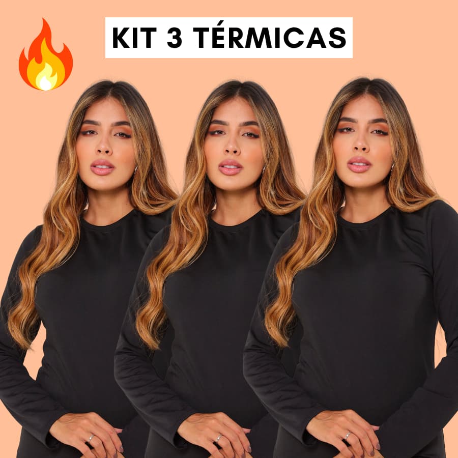 Roupa Inverno Kit Térmica Feminina Longa Peluciada Conforto Tecido Algodão Quente Inverno