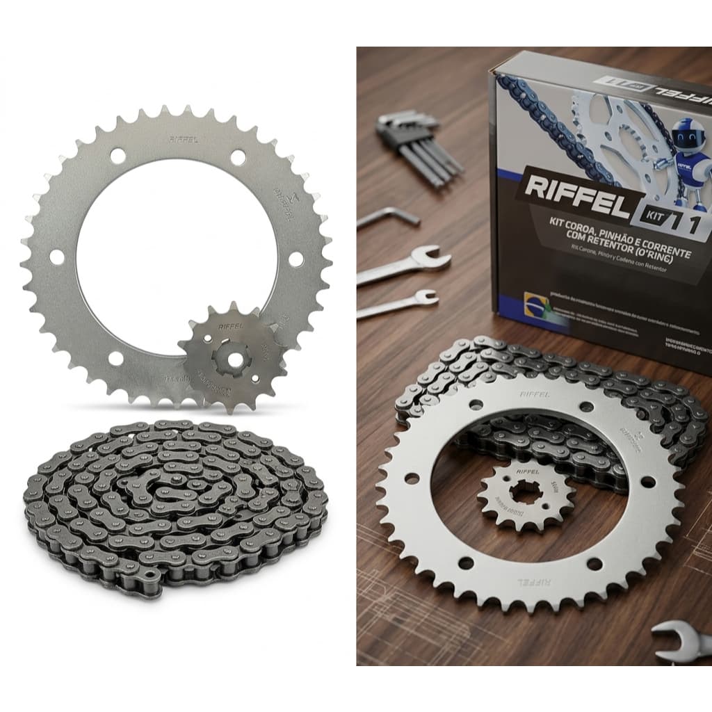 Kit Relação Transmissão C/Retentor RIFFEL - FAZER FZ15 (91624)
