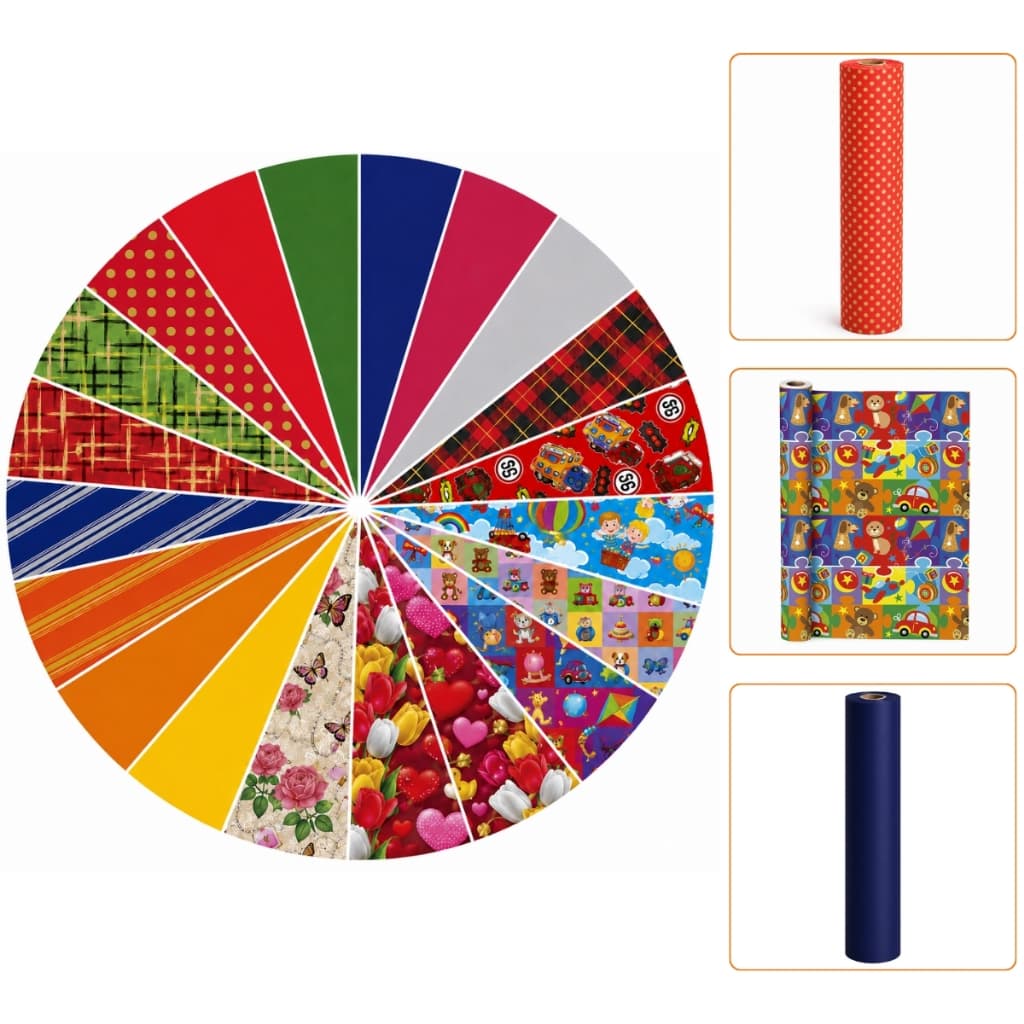 Bobina fracionada papel de presente infantil e adulto Papelaria 60cm de largura