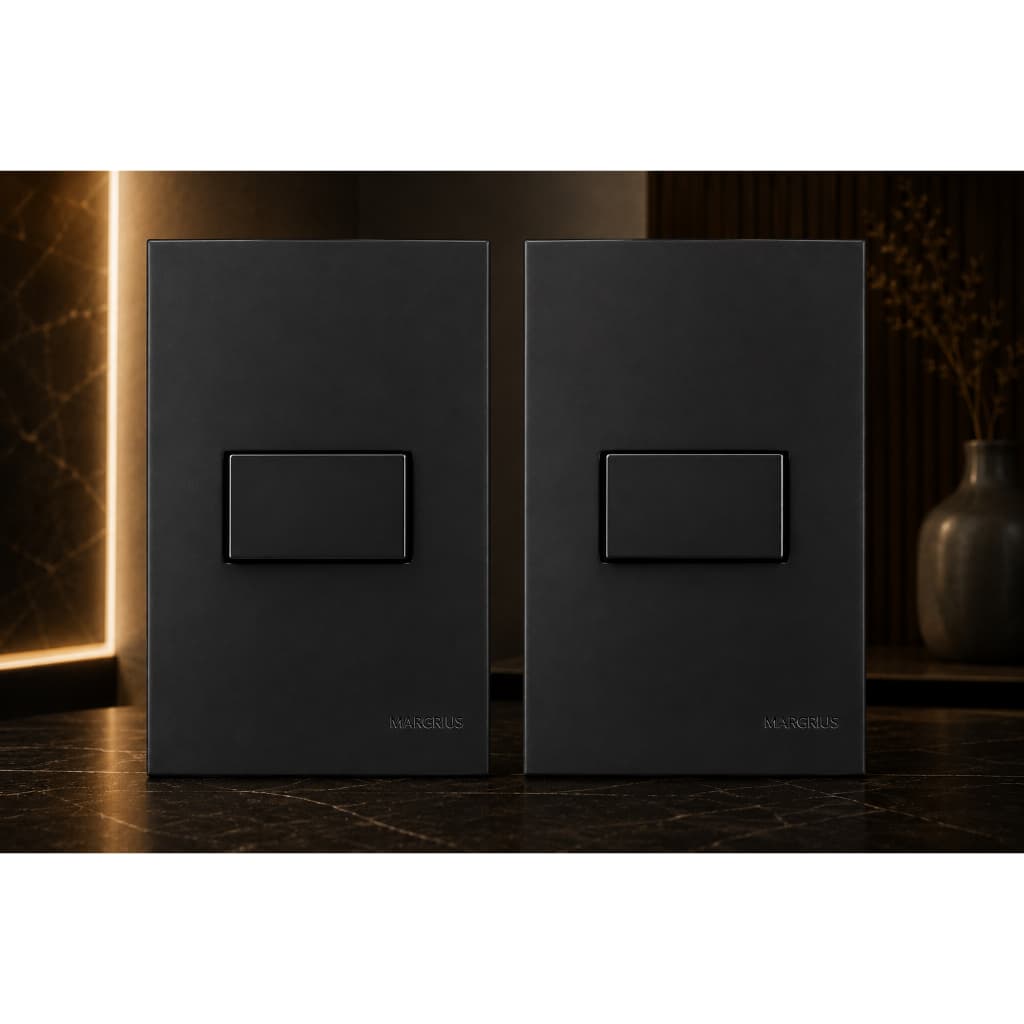 Conjunto Interruptor Simples 10a Ebony Sleek Kit 2 Unidade