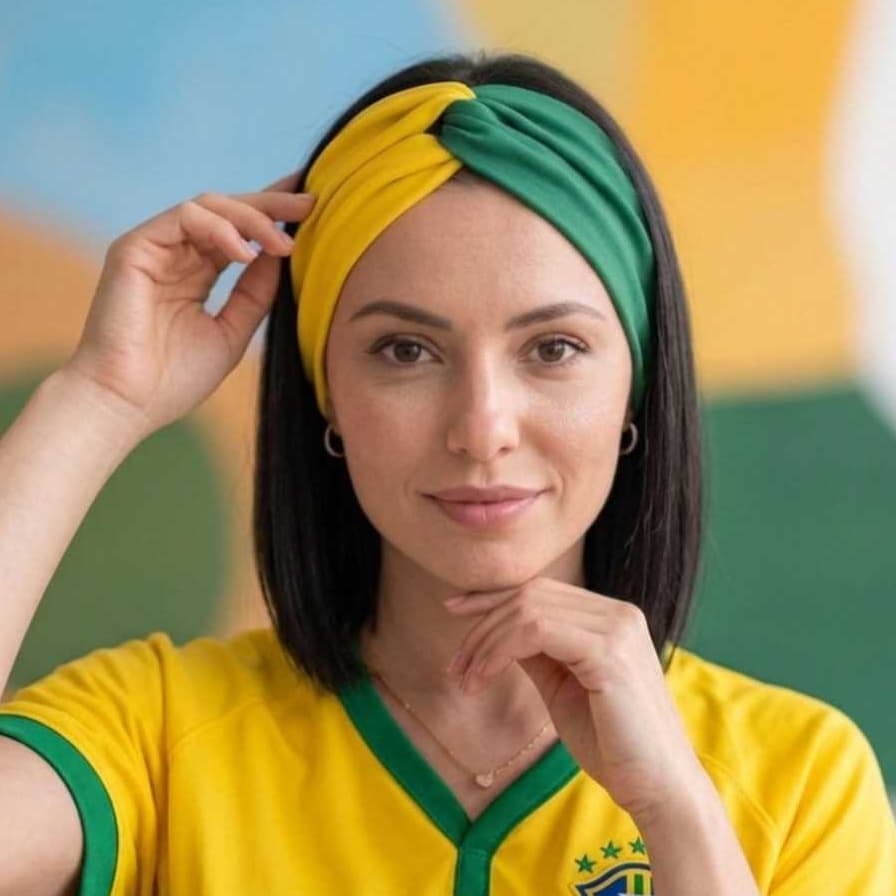 Turbante Faixa de Cabelo Brasil Seleção Brasileira Esportes Exclusivo