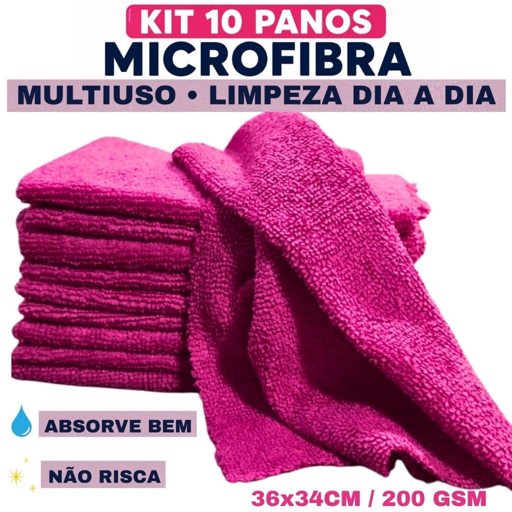 Pano Microfibra Casa Fácil 34x36 Cm Limpeza Eficiente COM ESTILO
