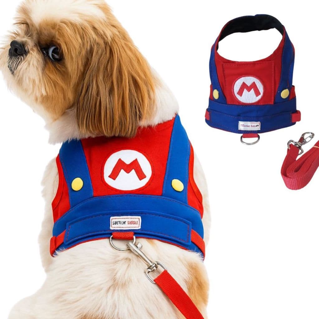 Roupa Pet - Guia Peitoral Dog Mario