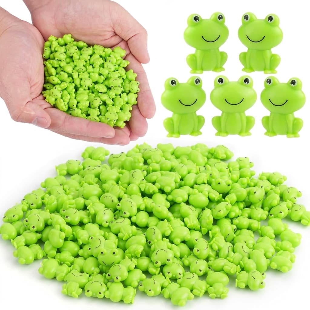 Kit 20 Sapinhos de Plástico 3D Para Artesanato e Jardim Encantado , Laços ,Suculentas e Terrários
