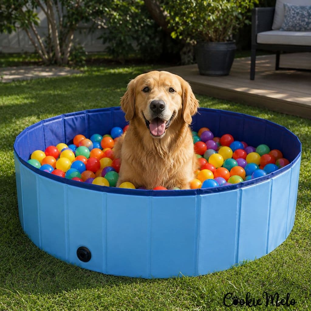 Mini Piscina Pet Azul Dobrável Portátil 340 Litros Para Cachorro Piscina Para Bolinhas