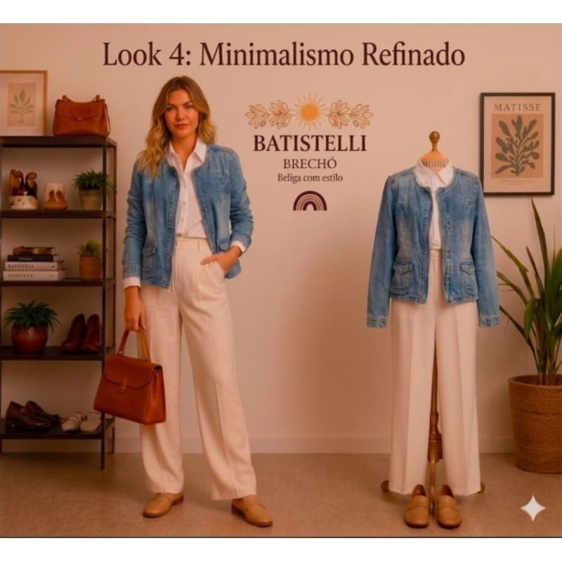 Jaqueta Jeans Feminina Lavagem Média Tam 42 Algodão Casual Vintage Streetwear Bolsos Funcionais  Casual Elegante Casaco