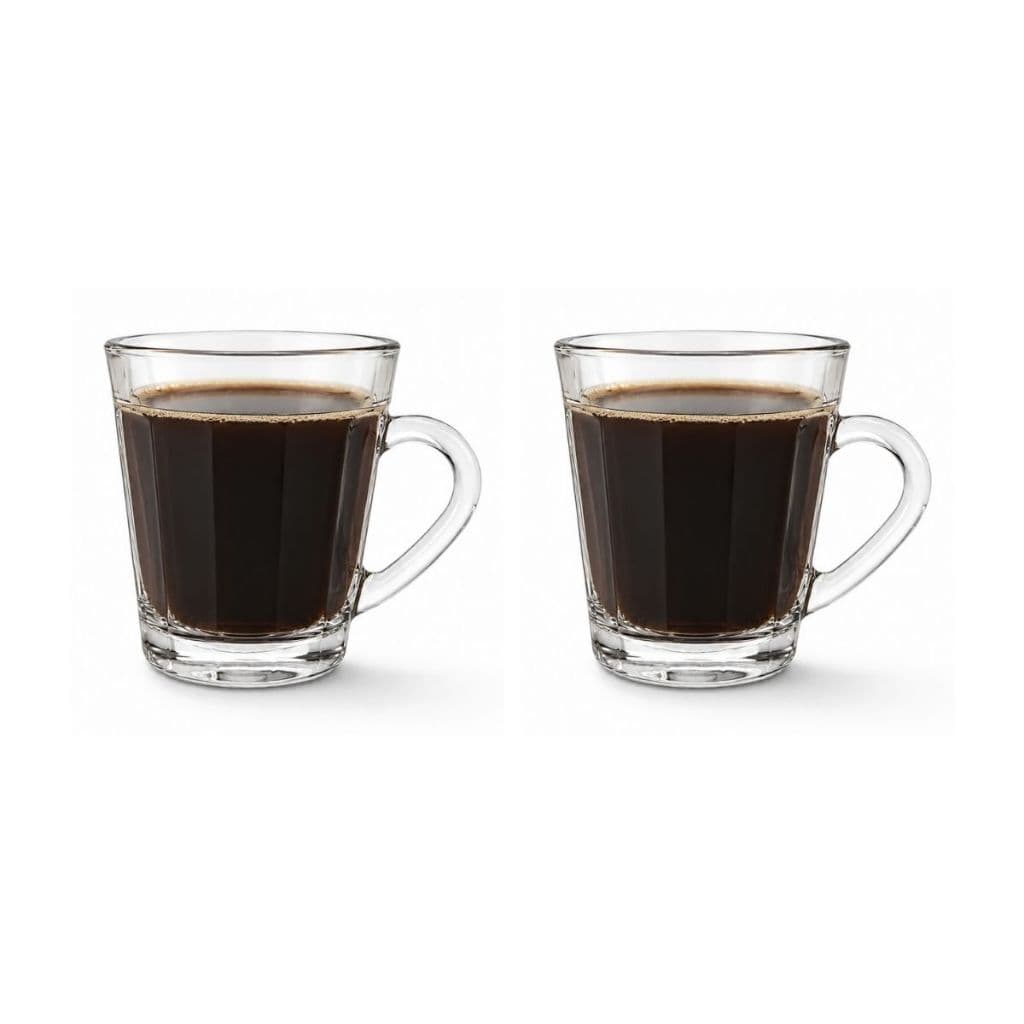 Kit Com 2 Xícaras De Vidro 90ml Para Café Expresso Transparente Elegante Resistente Moderna Premium