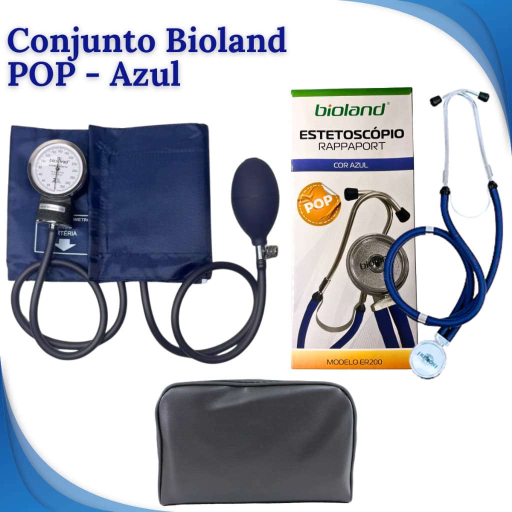Esfigmomanômetro + Estetoscópio (Conjunto) Colorido - Premium/Bioland