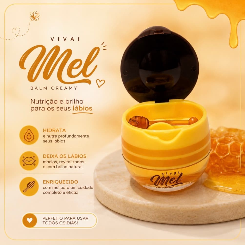 Lip Balm Vivai Mel Creamy Hidratante Labial com Aplicador lip honey
