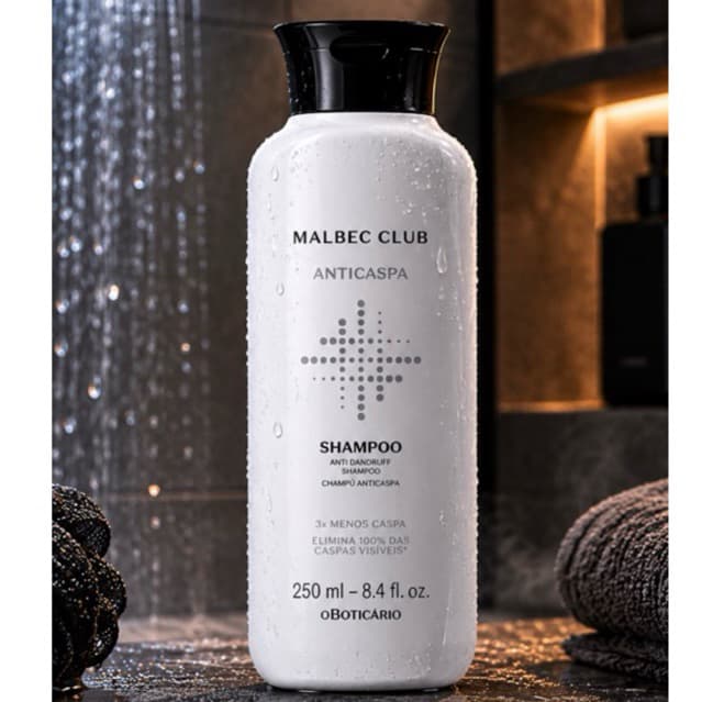 Shampoo masculino Malbec Club Anticaspa 250ml o Boticário homem