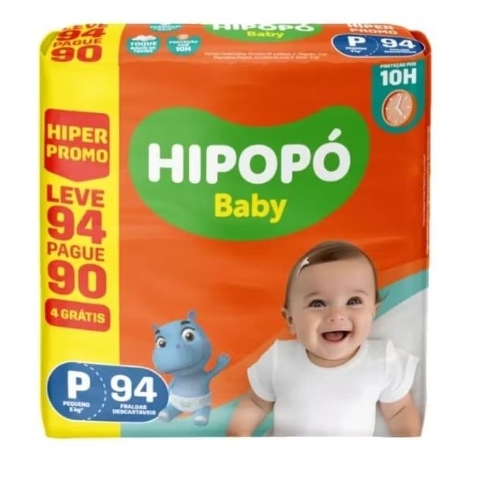 Fralda Hipopó Baby P 94 unidades