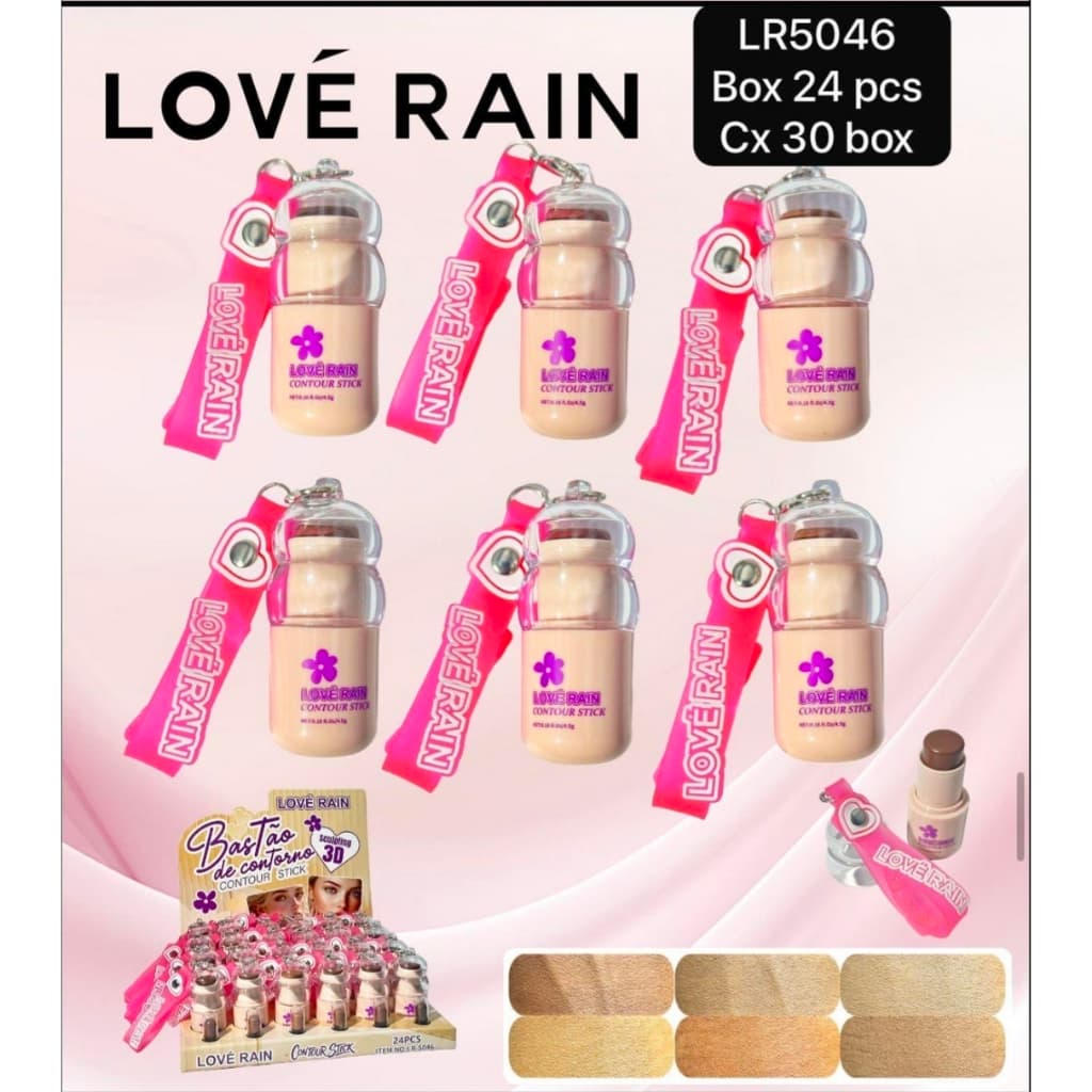 Contorno em Stick com Chaveiro Lové Rain | 6 Tons Diferentes