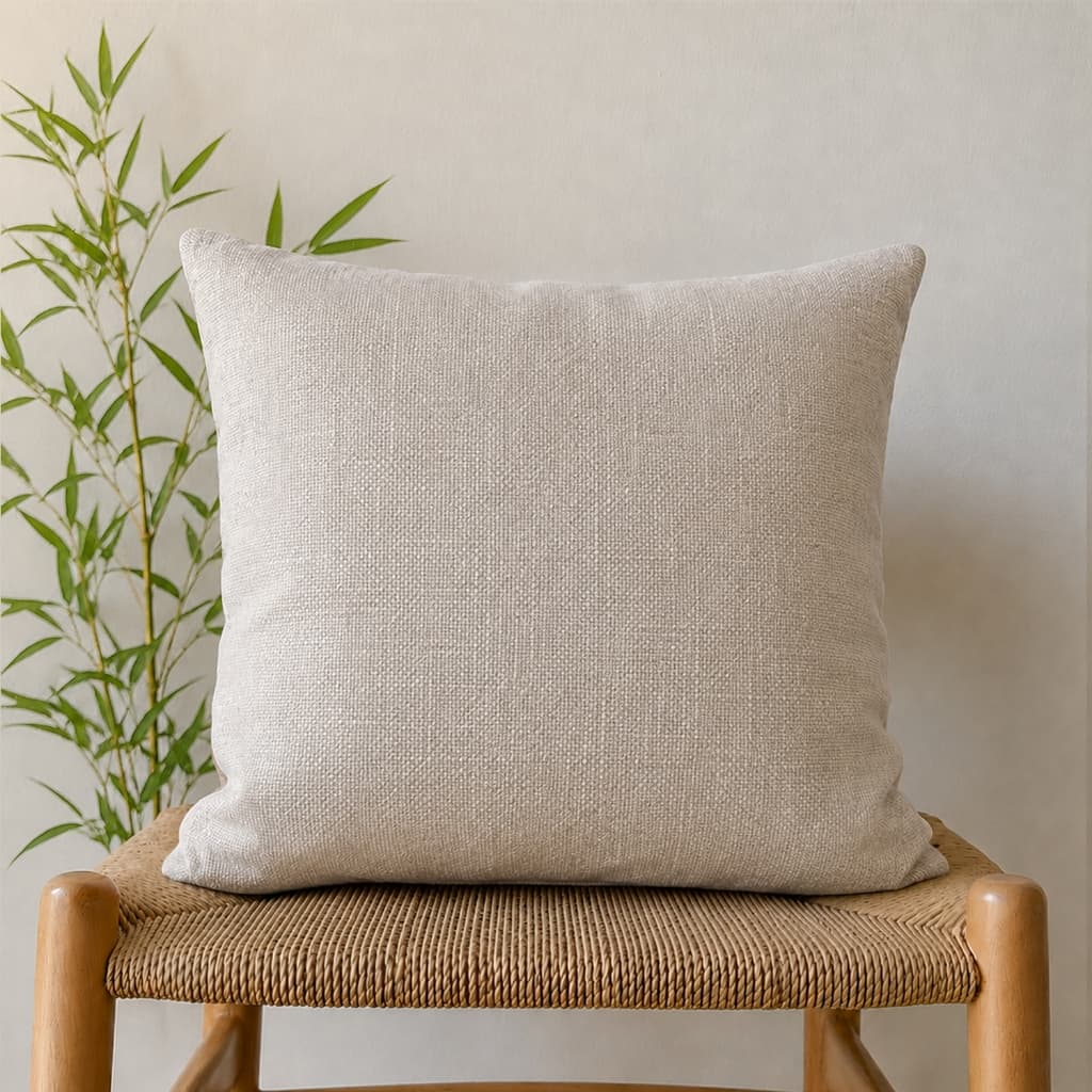 Capa de Almofada Rustic Linho Luxo Orgânico Decorativa para Sofá Cama Texturizada C/ Zíper Invisível