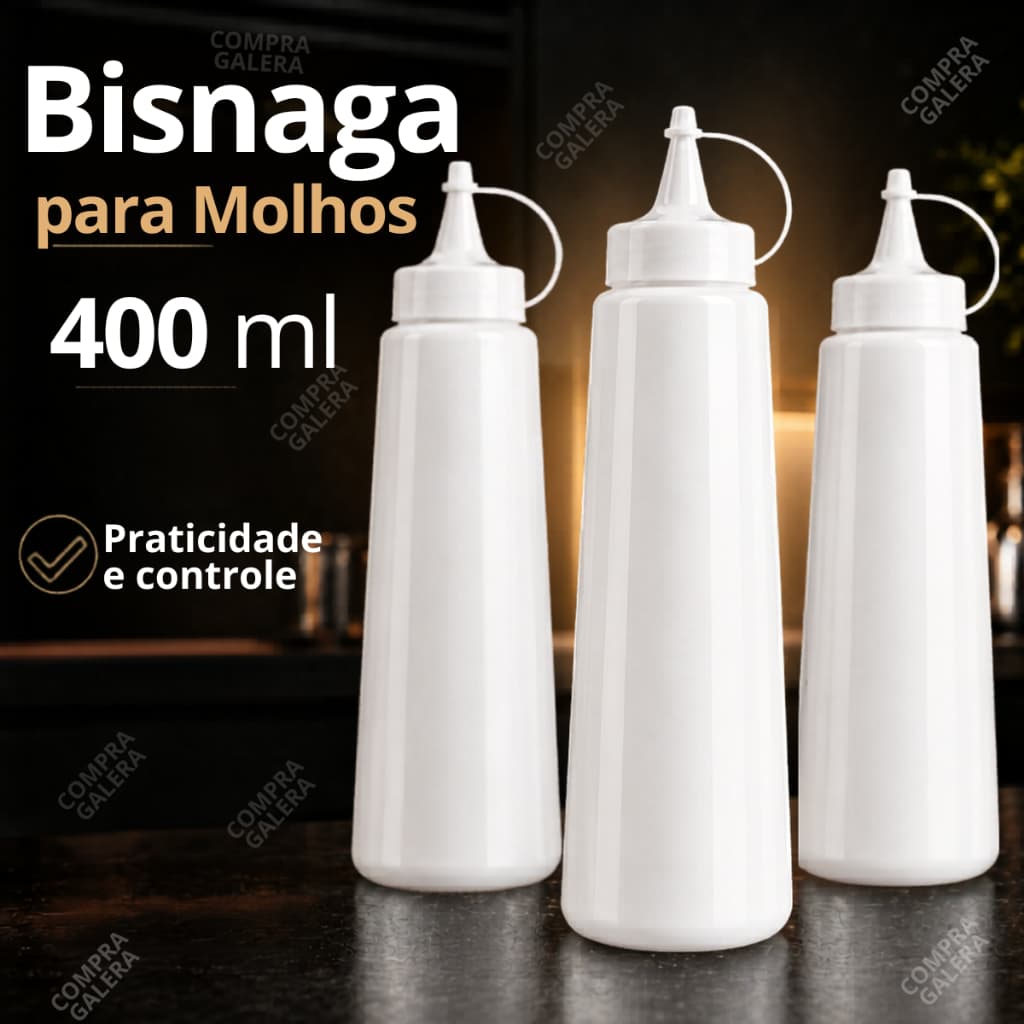 Bisnagas 400ml Molhos Ketchup Mostarda Maionese Molho Lanchonete Restaurante Tampa Branca Plástica