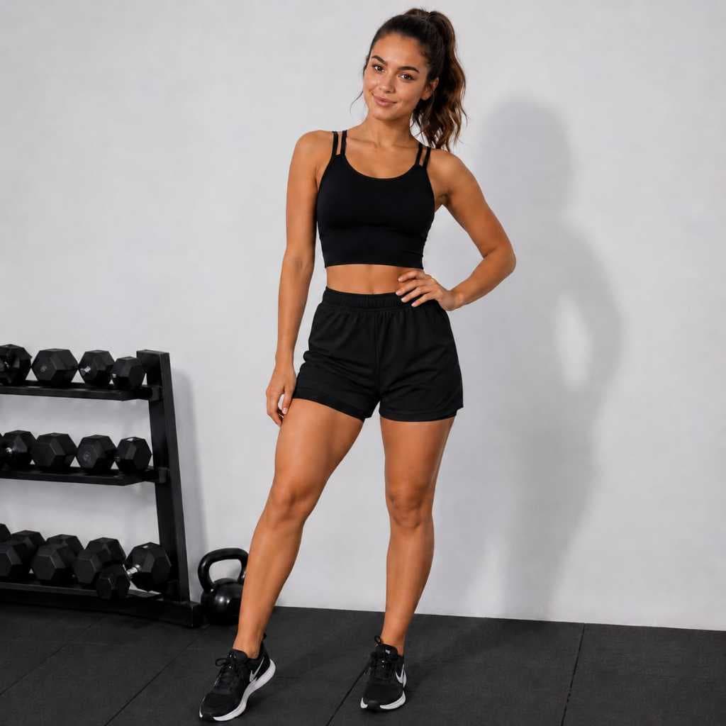 Short Feminino Moda Fitness 2 em 1 Super Confortável