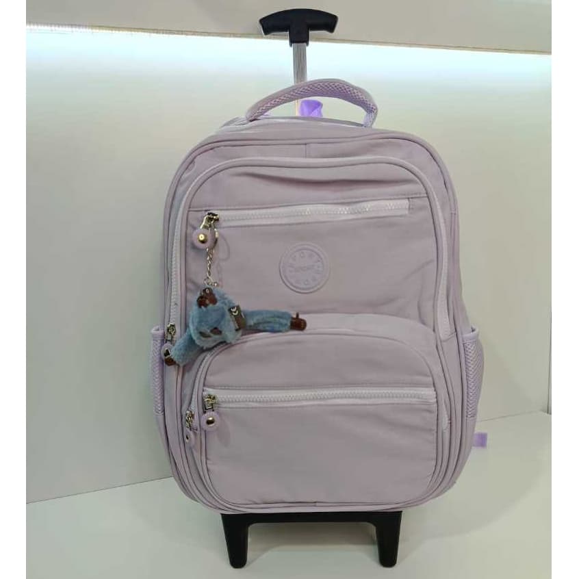 Mochila de Rodinhas Grande Azul Marinho - Perfeita para Escola, Viagem e Trabalho!