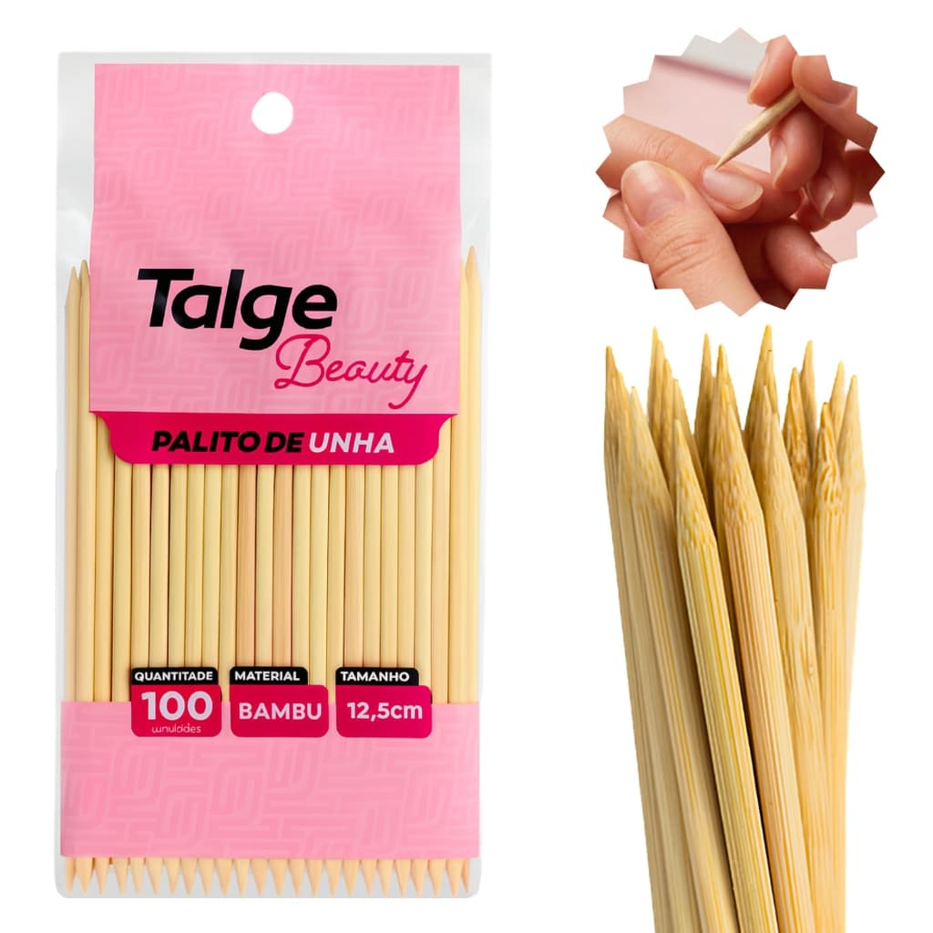 300, 500 ou 1000un Palitos de Unha, Bambu - alta Qualidade, 12cm, p/ Manicure ou Pedicure, Talge®