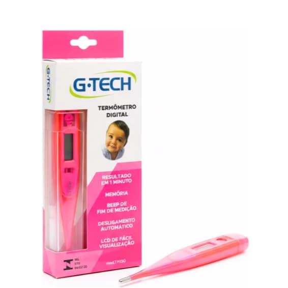 Termômetro Clínico Digital Rosa Pink G-tech - Rosa
