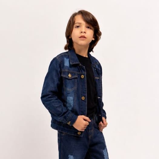 Jaqueta Jeans Infantil Juvenil Menino Estilo Conforto e Alta Durabilidade