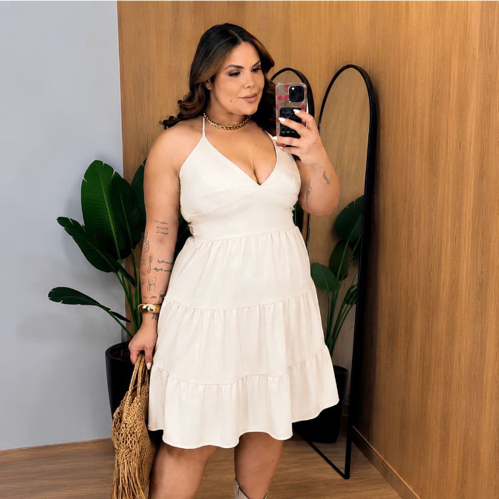 Vestido Plus Size Canelado Feminino Rodado Casual Elegante Confortável Moda Feminina