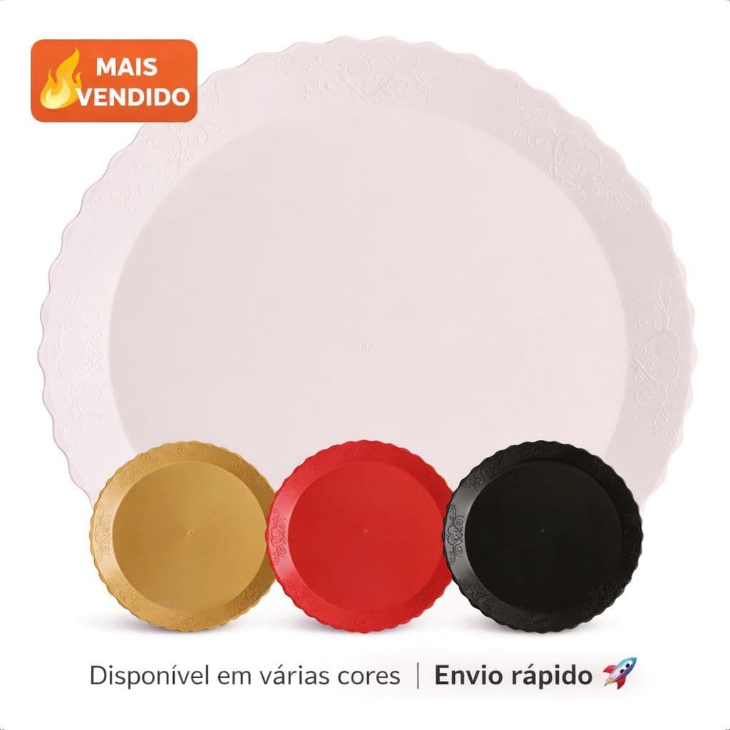2 Bandeja Redonda Para Decoração - Bandeja Para Doces - 30 cm