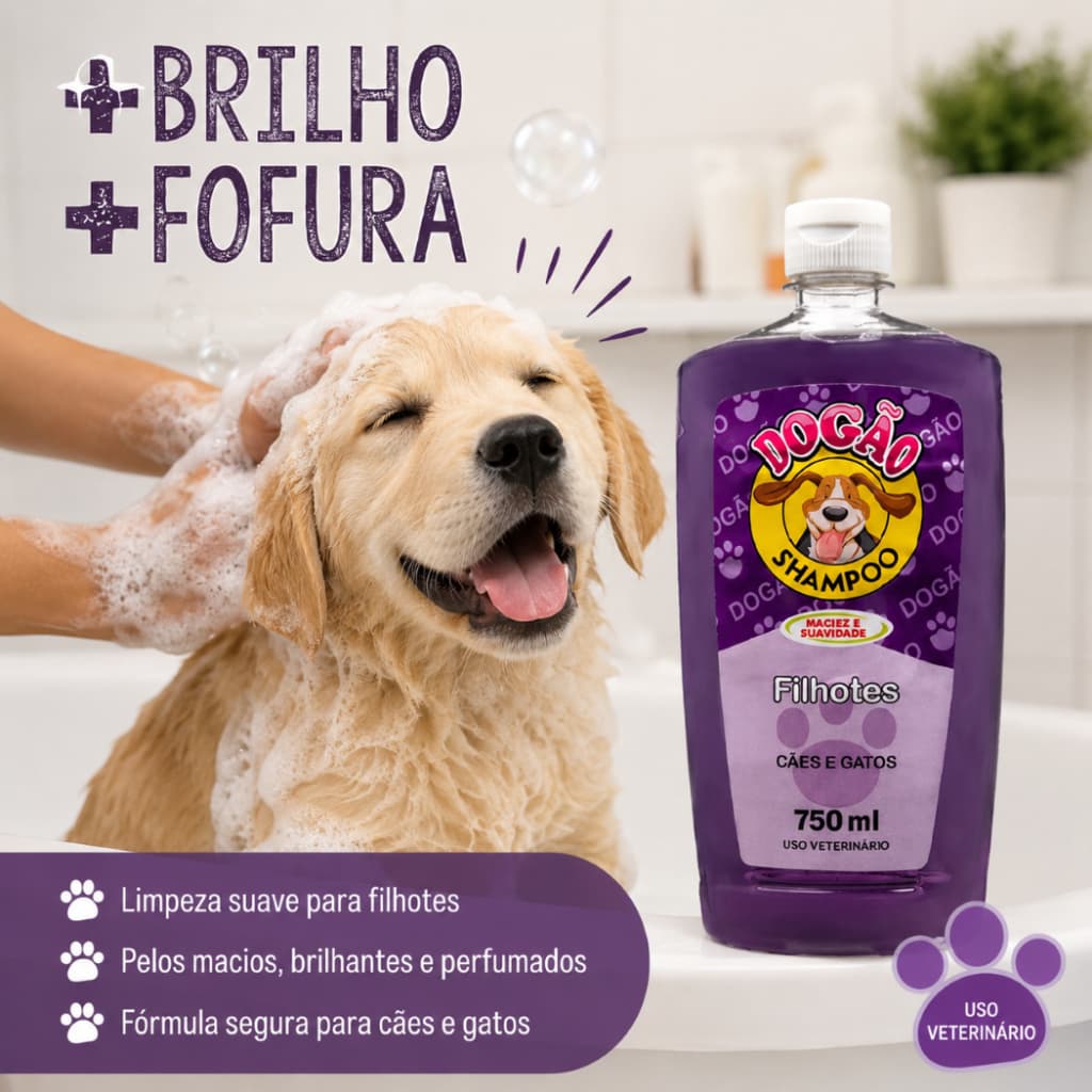Shampoo Dogão Cães e Gatos Pet Filhotes 750ml