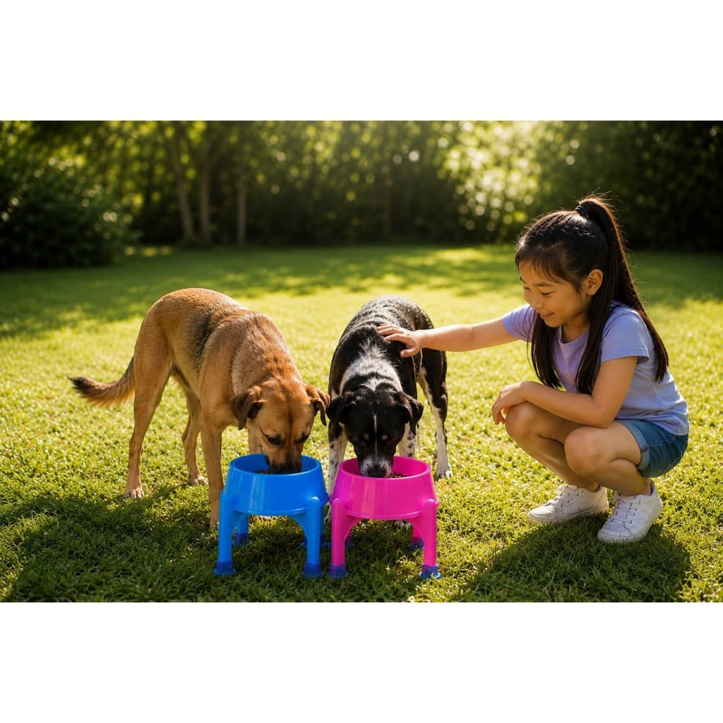 Kit Suporte Elevado + Comedouro ou Bebedouro M para Cães de Porte Médio, 750ml, BPA Free, Melhora postura, Cores