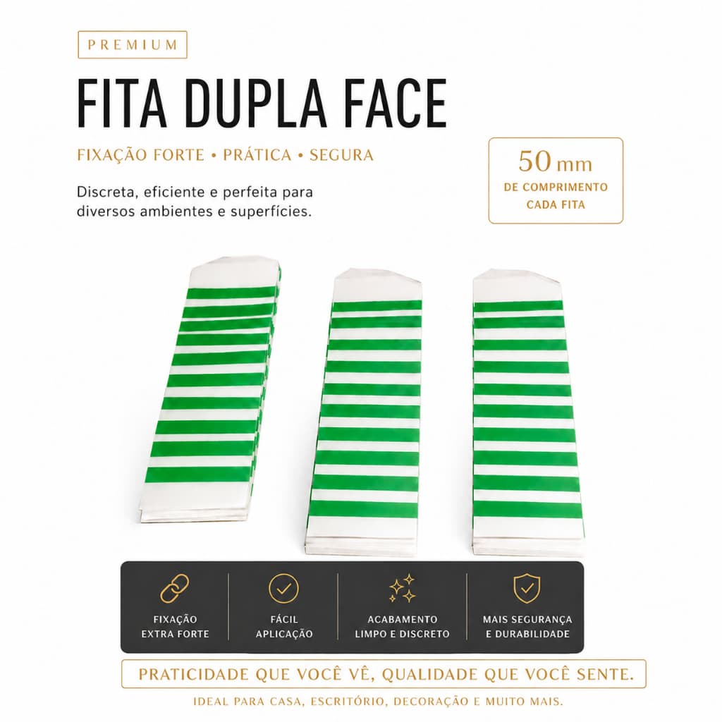 Fita Adesiva Dupla Face Aplicação Fácil e Duradoura