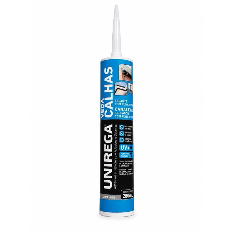 Selante Veda Calhas Cinza 280ml com Fungicida UV+ Anti Mofo e Infiltração