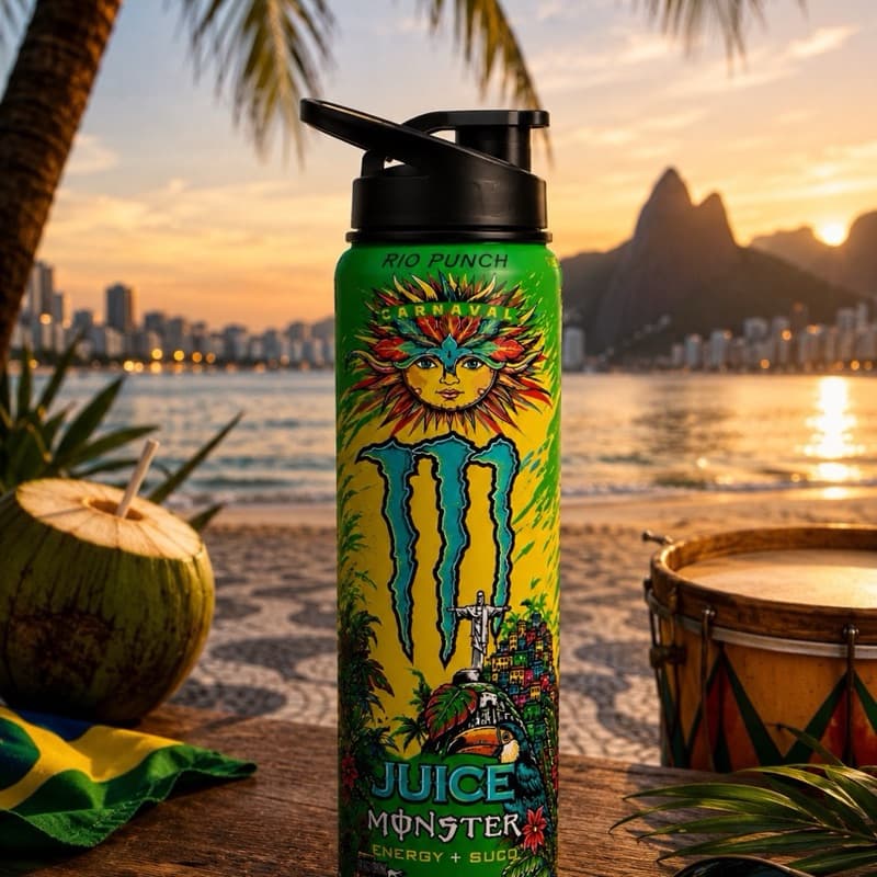 Garrafa Squeeze Rio Punch Tropical Premium com Tampa Flip 750ml