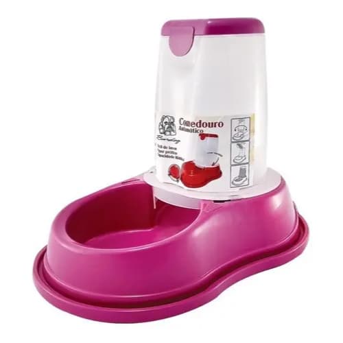 Comedouro Automático para Cachorro ou Gato - Rosa