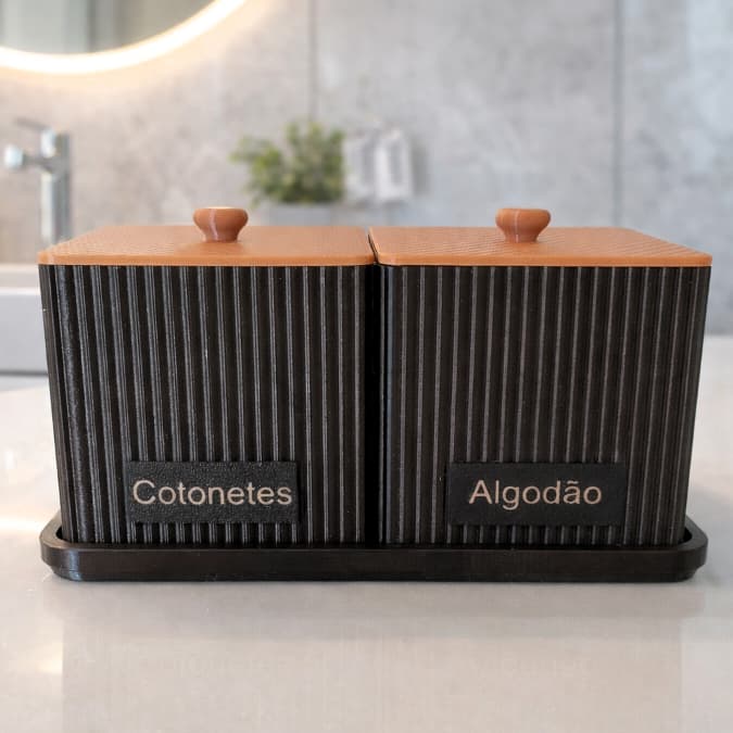 Kit Organizador Porta-Algodão e Cotonetes – Design Moderno para Banheiro e Maquiagem