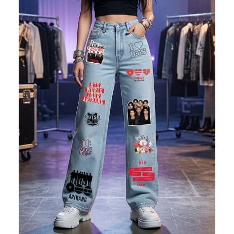Adesivo DTF BTS Tour K-Pop 2026 Termocolante para Camisa, Jaqueta e Calça – Pronto para Aplicar