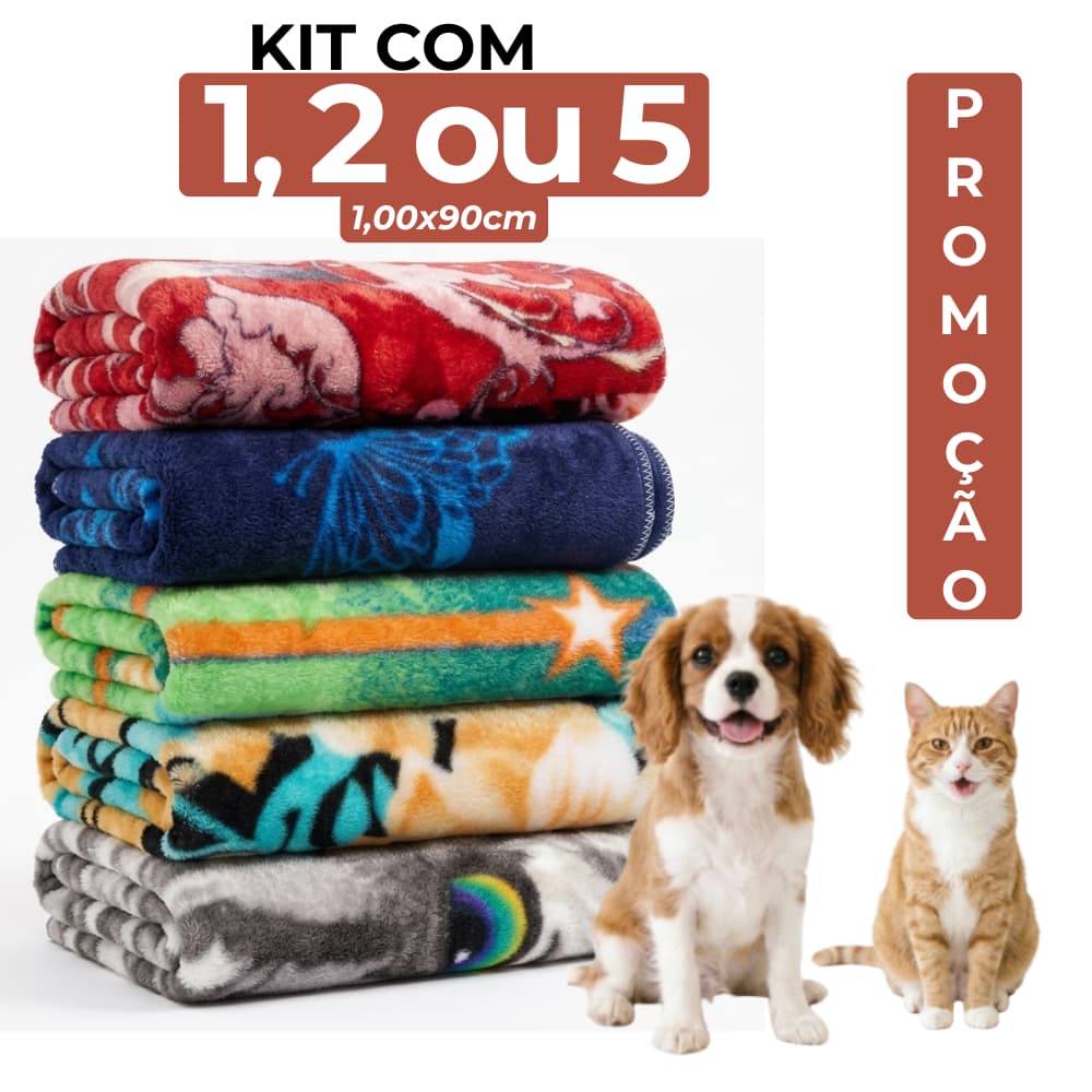 Mantas Pet Mantinha Cobertor Estampadas Pelúcia Soft Plush Coberta Variadas Quentinha