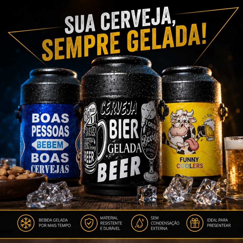 Cooler Térmico para Garrafas Gelada – Porta Lata Divertido