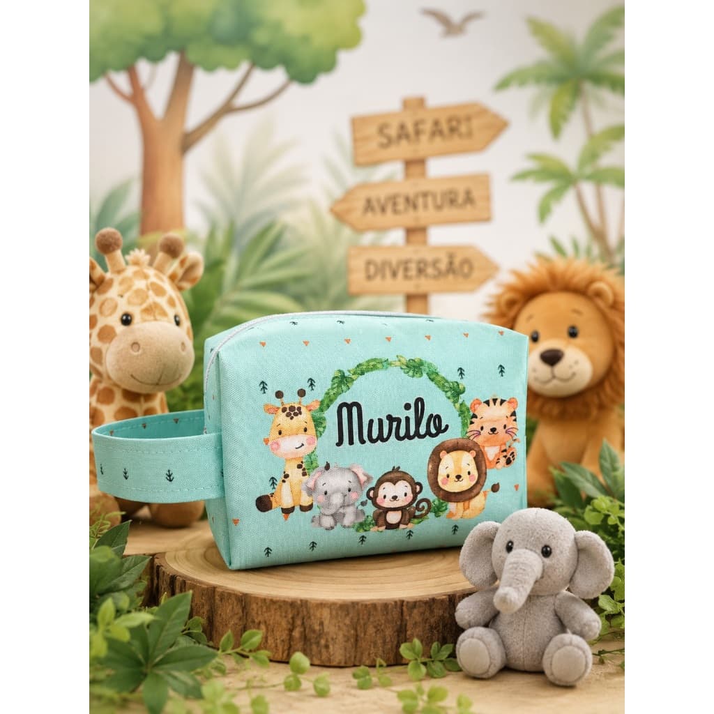 Necessaire Box com alça Infantil Safari
