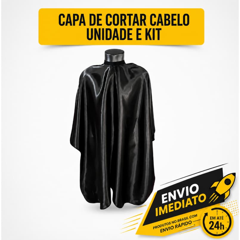 Capa Para Corte De Cabelo Profissional Barbeiro Salão Beleza Poliéster Com Velcro Grande 100x140cm