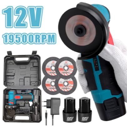 Esmerilhadeira Lixadeira Elétrica Recarregável Sem Fio Bivolt 110v/220v 2 Baterias 12V e Com Maleta luiza