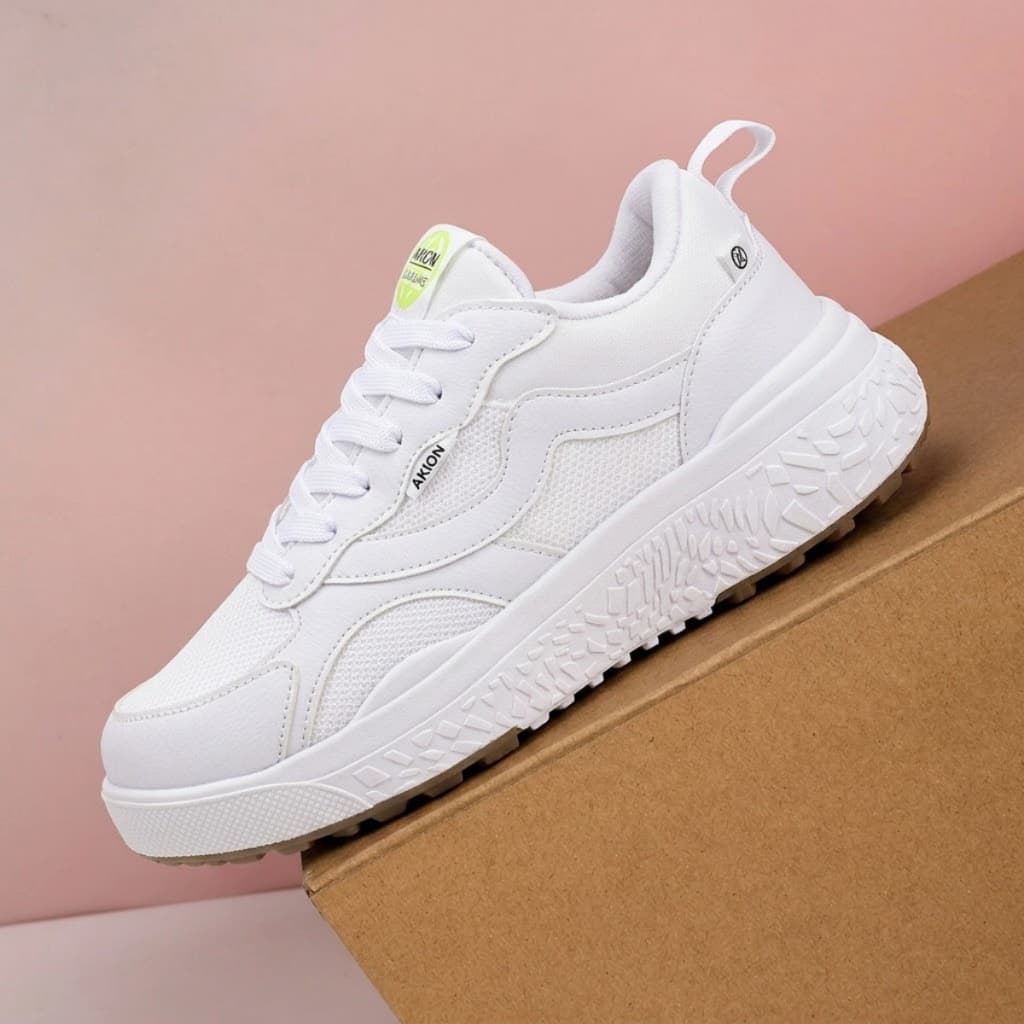 Tênis Masculino Neo Akion Branco Casual na Moda Academia Social Confortável Estiloso Original