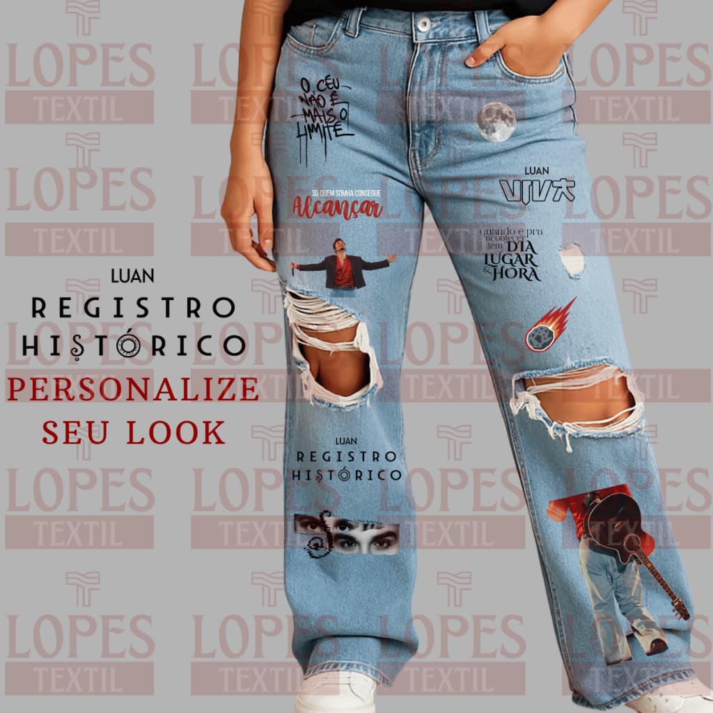 Adesivo Termocolante DTF Luan Santana Registro Histórico | Calça Jaqueta Camisa Pronto para Estampar