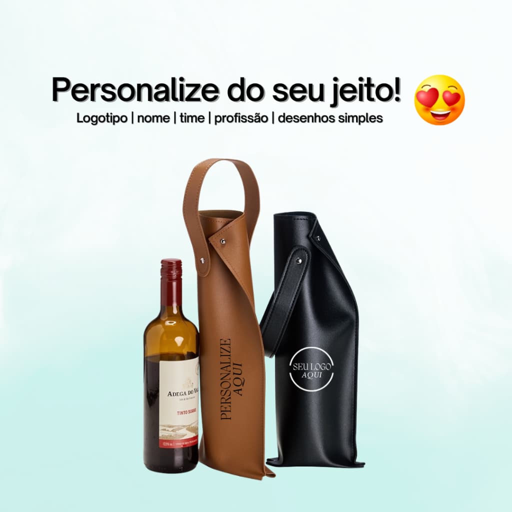 Sacola Porta Garrafa Personalizada - bebida/vinho/nome/logo/presente/trabalho/empresa
