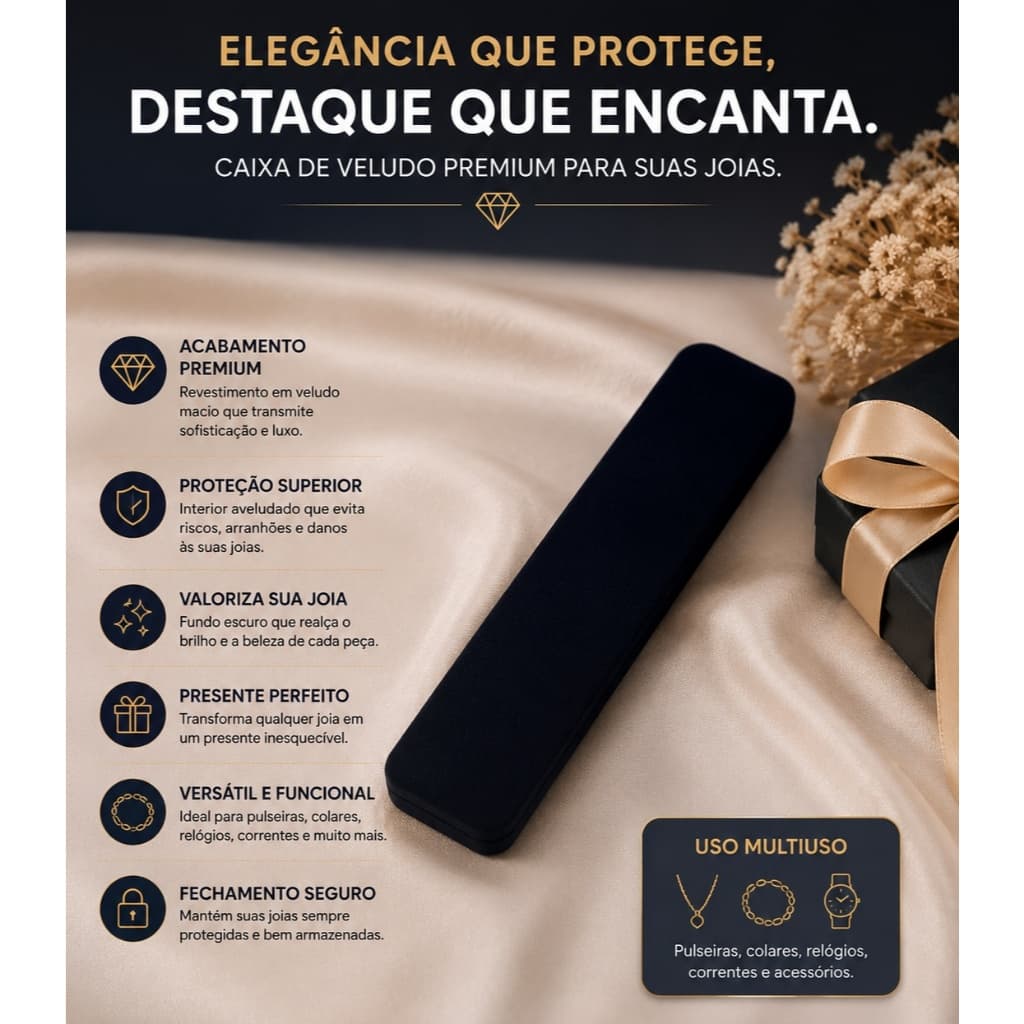 Embalagem de presente de luxo joias Caixa De Veludo Tradicional Ideal para embalar joias Pulseira...