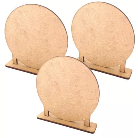 KIT 5-30 mini totem display fundo painel cenario festa redondo 8 cm mdf cru enfeite lembrancinha LUM3
