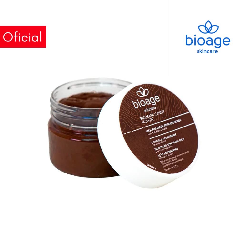 Bioage Máscara Facial Antioleosidade de Chocolate Toque Seco Adstringente - Bio.Mask Candy Mousse