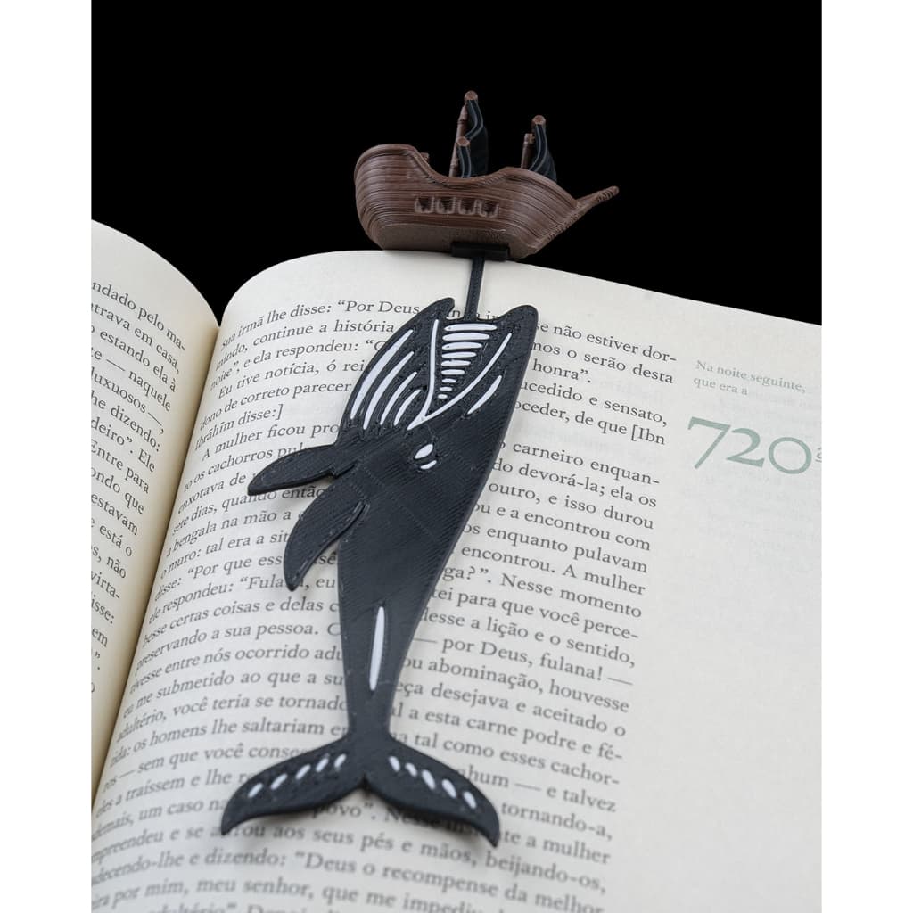 Marcador Página Baleia Criativo Geek Decorativo Impresso em 3D